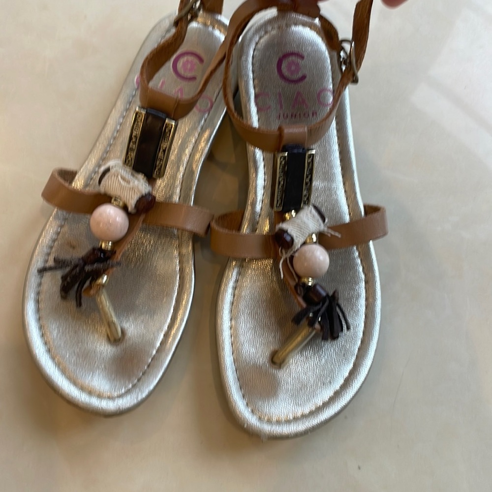 Ciao Junior By Naturino Girls’ Tan Sandals-Size 34/3 US